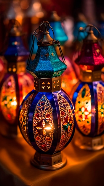 Arabic lanterns oil lamp symbolizing tradition and celebration