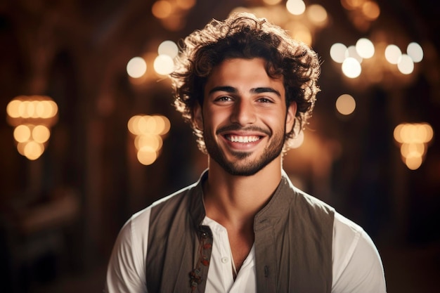 An arabic man smiling to the camera