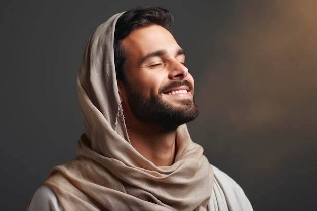 An arabic man smiling to the camera