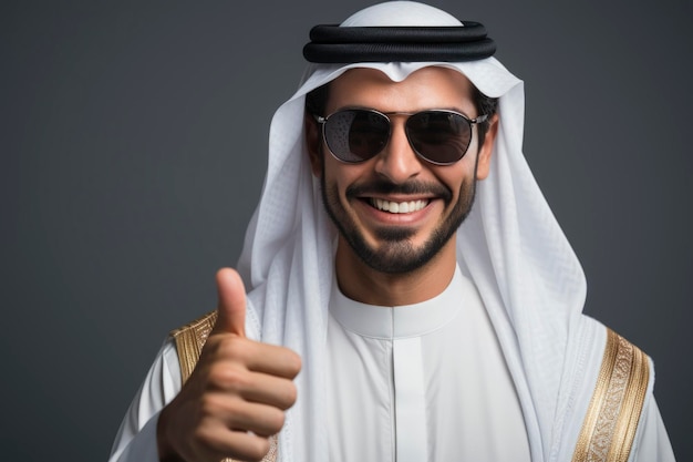 An arabic man smiling to the camera