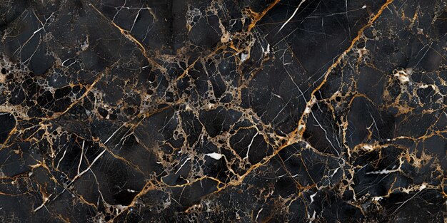 arafed black marble with gold and white streaks and a black background generative ai