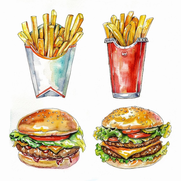 arafed drawing of a hamburger generative ai