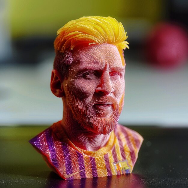 Photo arafed head of a man with a yellow mohawk and a red beard generative ai