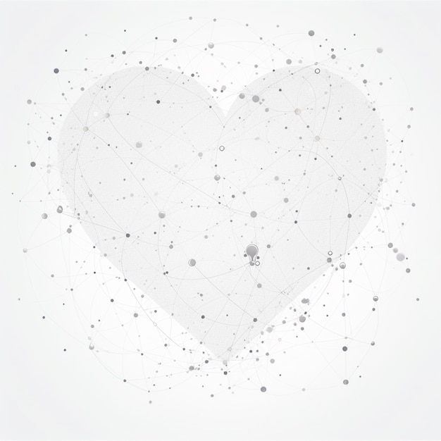 Arafed heart shape consisting of dots and lines generative ai