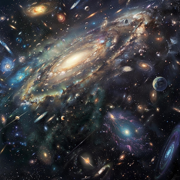 arafed image of a galaxy with many different objects in it generative ai