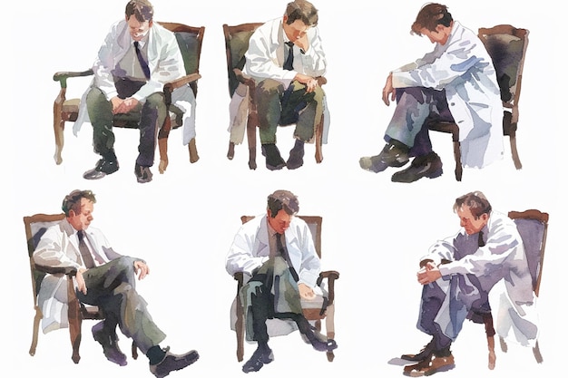 arafed image of a man sitting in a chair with a tie generative ai