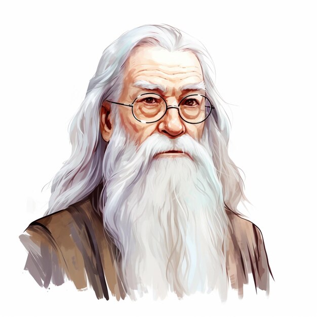 arafed image of a man with a long white beard and glasses generative ai