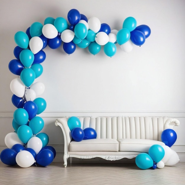 Arafed image of a room with a lot of balloons