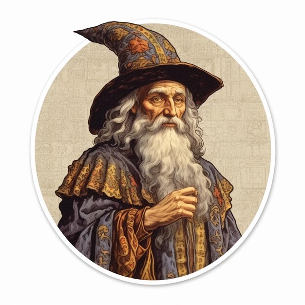 arafed image of a wizard with a long beard and a hat generative ai