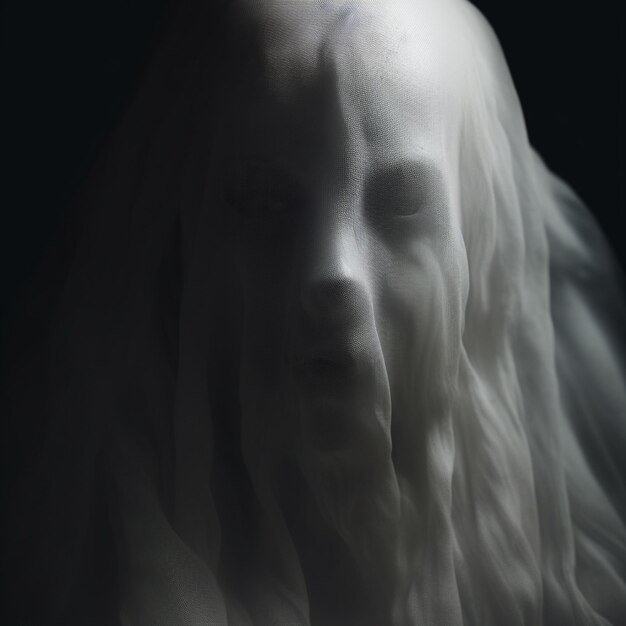 Photo arafed image of a woman with long hair and a veil generative ai