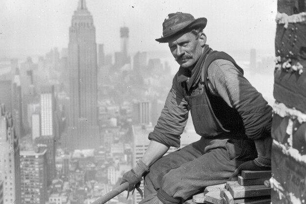 Photo arafed man sitting on a ledge with a bat in his hand generative ai