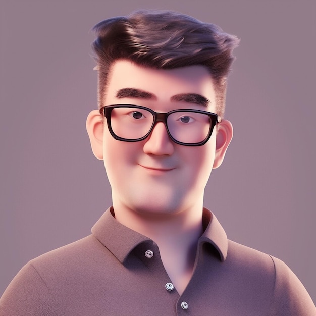 arafed man with glasses and a brown shirt posing for a picture generative ai