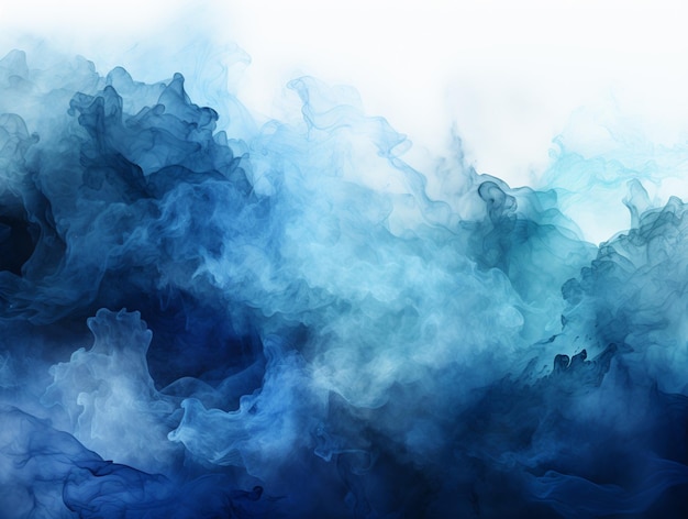 Arafed photograph of a blue and white cloud of smoke generative ai