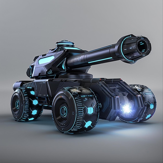 arafed tank with a light on the front and a turret on the back generative ai