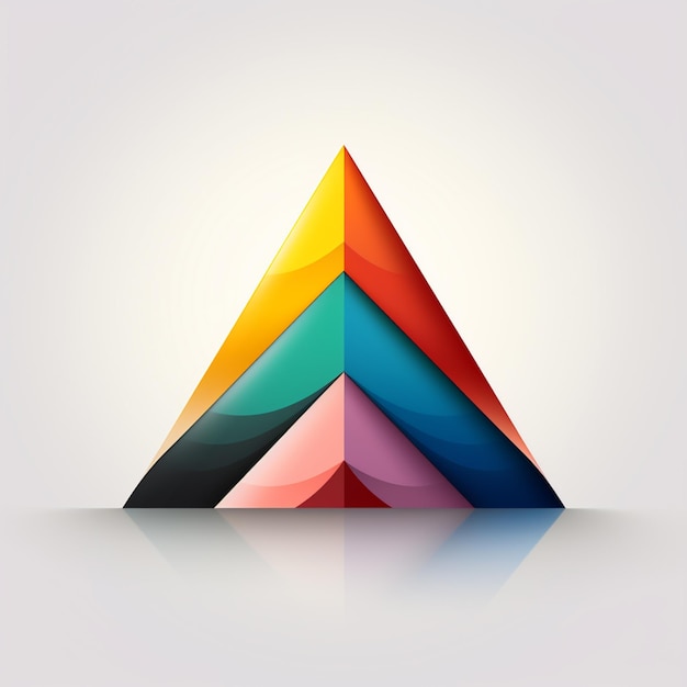 arafed triangle with a reflection on a white surface generative ai