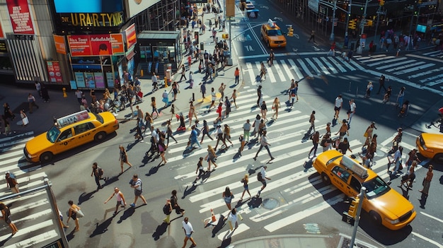 araffe crossing a busy city street with a lot of people generative ai