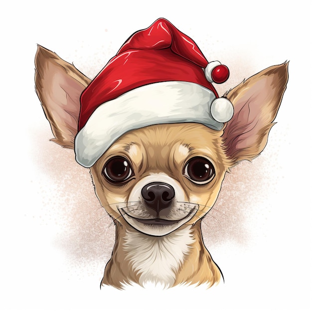 araffe dog wearing a santa hat and looking at the camera generative ai