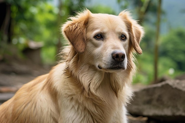 Araffe dog with a sad look on his face