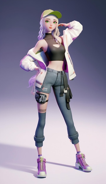 Araffe is a female character with a hat and a jacket generative ai