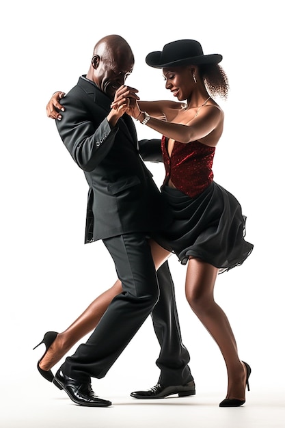 Photo araffes man and woman dancing a latin dance