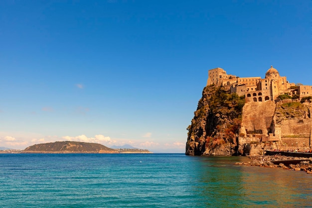 Aragon castle view in the island of ischia