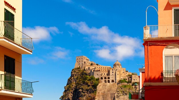 Aragon castle view in the island of ischia