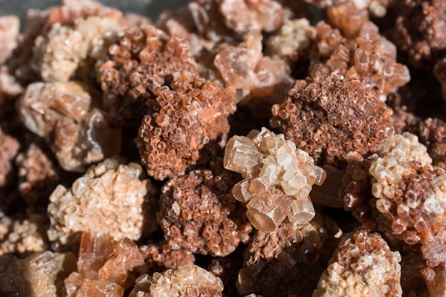 Aragonite mineral gem stones as a natural rock