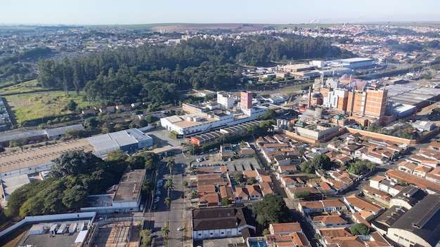 Araras Sao Paulo Brazil August 01 2022 Nestle Araras drone photos showing the plant of the Nestle industry in the city of Araras in Brazil drone photo