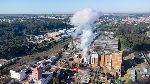 Araras Sao Paulo Brazil August 01 2022 Nestle Araras drone photos showing the plant of the Nestle industry in the city of Araras in Brazil drone photo