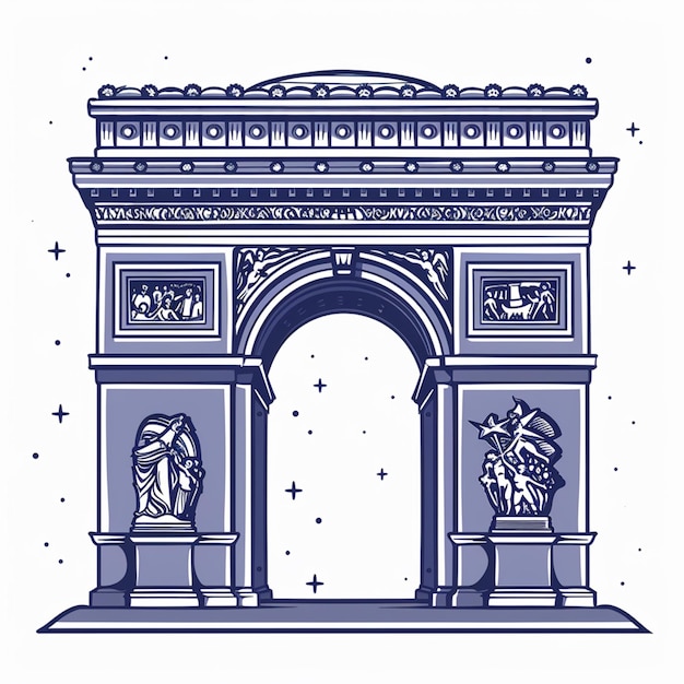 Photo arc de triomphe de letoile vector logo