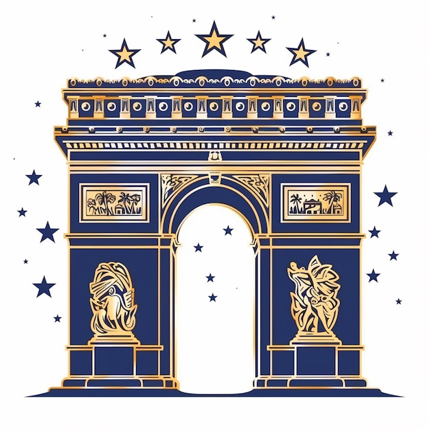 Photo arc de triomphe de letoile vector logo