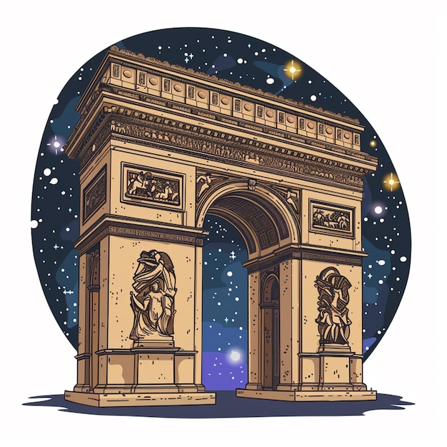 Photo arc de triomphe de letoile vector logo