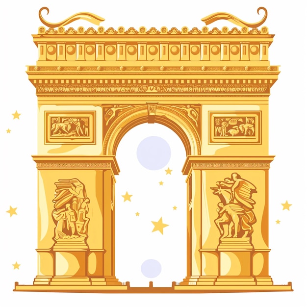 Arc de triomphe de letoile vector logo