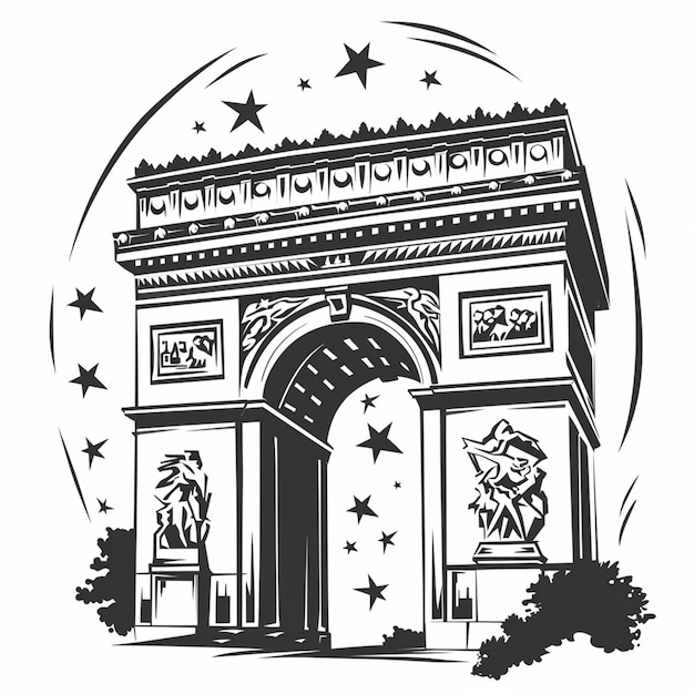 Arc de triomphe de letoile vector logo