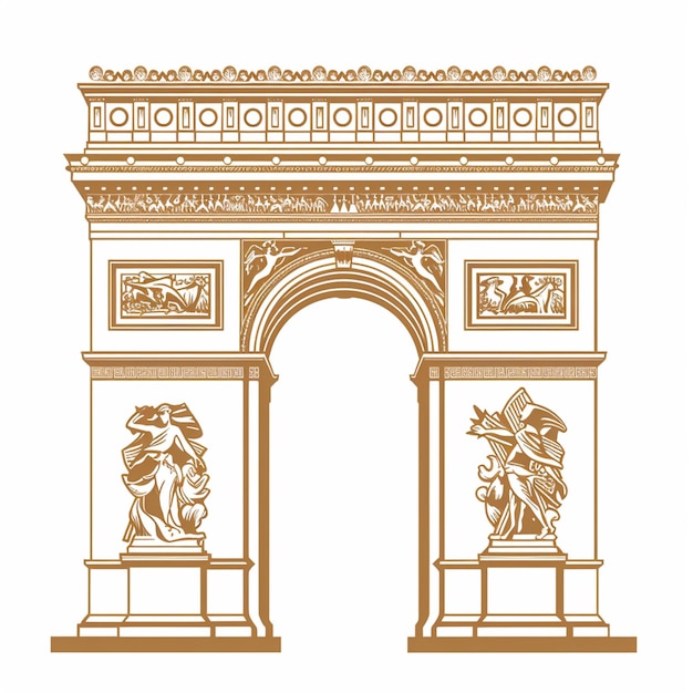 Photo arc de triomphe de letoile vector logo