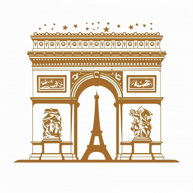 Photo arc de triomphe de letoile vector logo