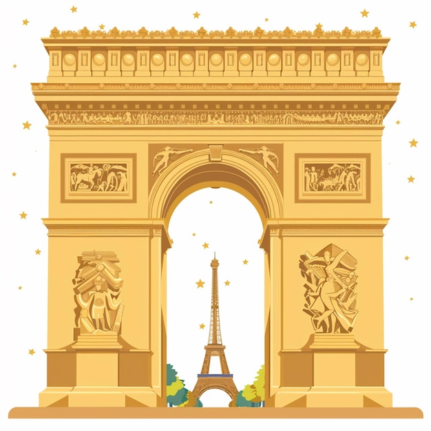 Arc de triomphe de letoile vector logo