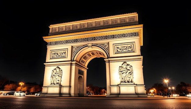 Photo arc de triomphe in paris france isolated with white highlights