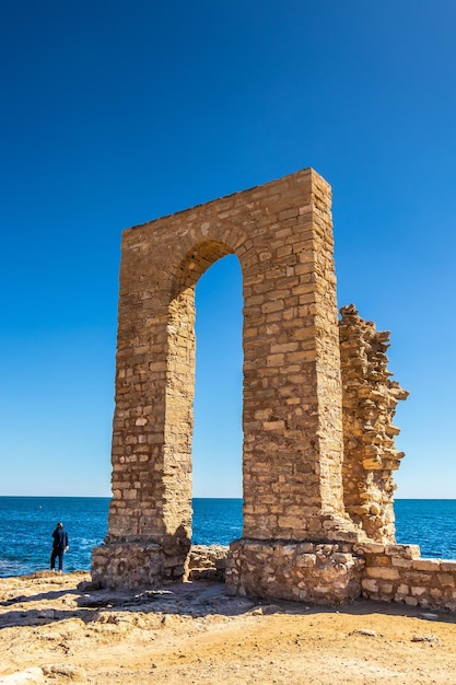 Arc near the Phoenician Cothon and Cemetery on the Coat of Arms of Mahdia Tunisia