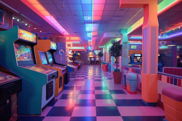 Photo arcade center nightlife game architecture