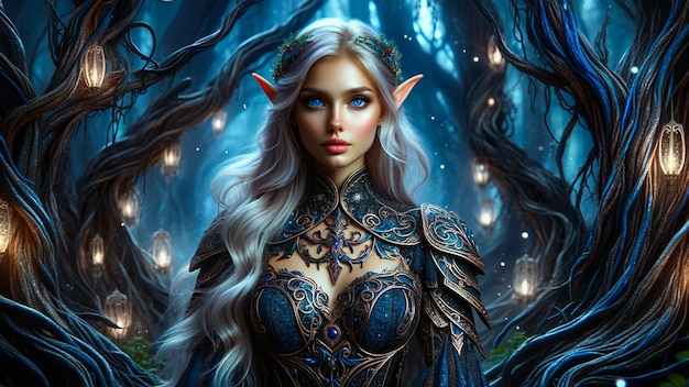 Arcane Female Elf Wisdom Expression