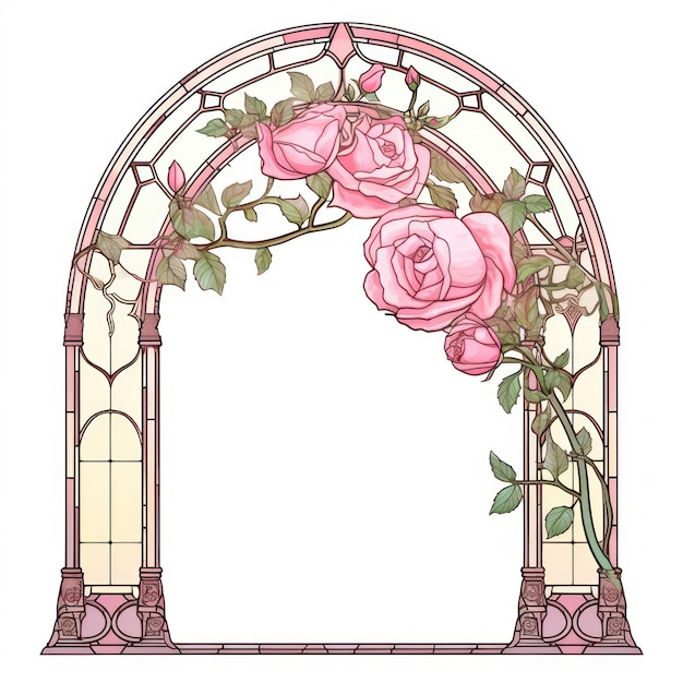 Photo arch art nouveau pink rose rose architecture