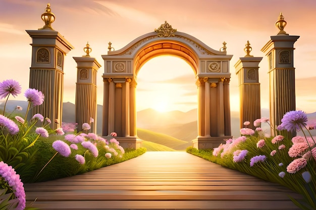 The arch of the gate is a painting by person