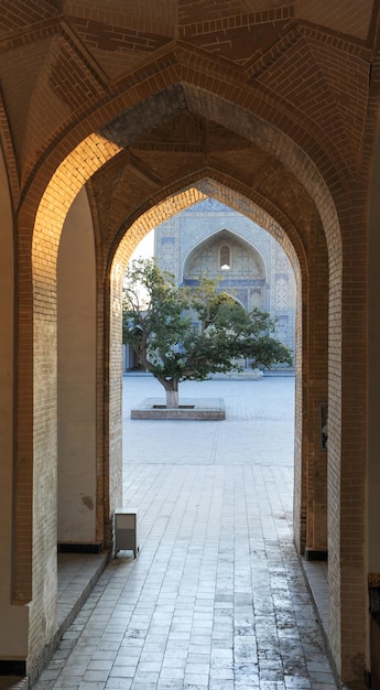 The arch and gates of the ancient Asian traditional ornament Architecture of medieval Central Asia