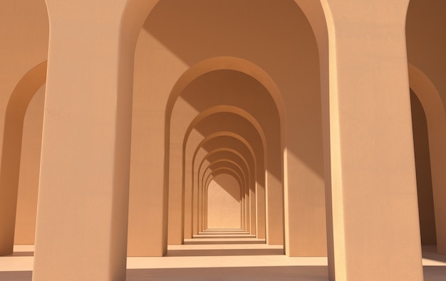 Arch hallway simple geometric background architectural corridor portal arch columns