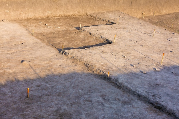 Archaeological excavations remains of the settlement the scythians fossils