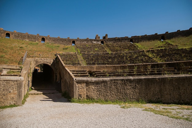 Archaeological park of Pompeii Ancient city The ruins of a Roman amphitheater for 20000 people where gladiatorial fights took place