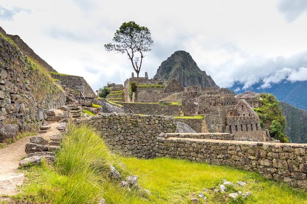 Archaeological remains of Machu Picchu located in the mountains of Cusco. Peru