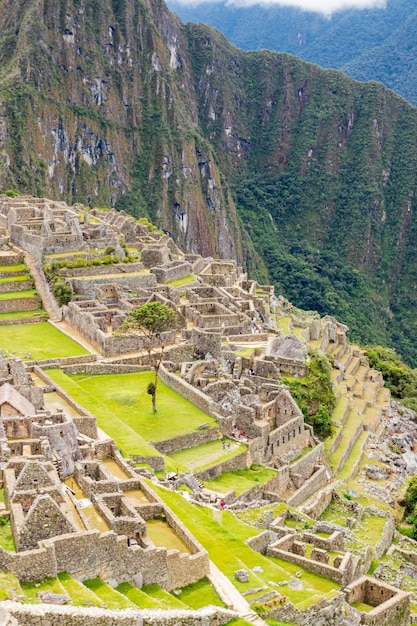 Archaeological remains of Machu Picchu located in the mountains of Cusco