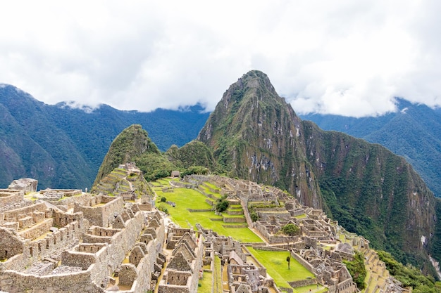 Archaeological remains of Machu Picchu located in the mountains of Cusco